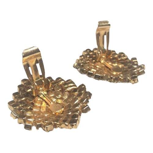 Pendientes de clip en racimo para mujer disfraz pedrería en tono dorado joyería - Imagen 7 de 10