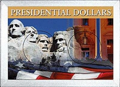 HE Harris US Presidential Dollars Frosty Case 2 Hole 2x3 Coin Display Snaplock