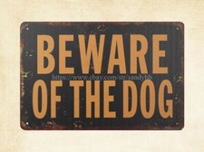 home decor accents Beware Of The Dog metal tin sign