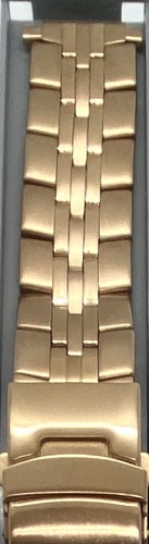 HADLEY ROMA Mens Watch Band GOLD IP Plating Pushbutton Clasp  16-22 Lugs MB5985 - Picture 2 of 6