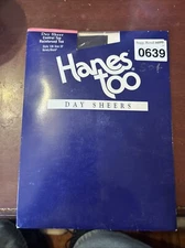 Hanes Too Control Top Panty Hose 136 Size EF Color- Barely Black -Reinforced Toe