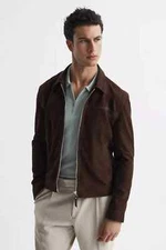 Causal Wear Handmade New Men's Brown Suede Leather Jacket 100% Soft Lambskin