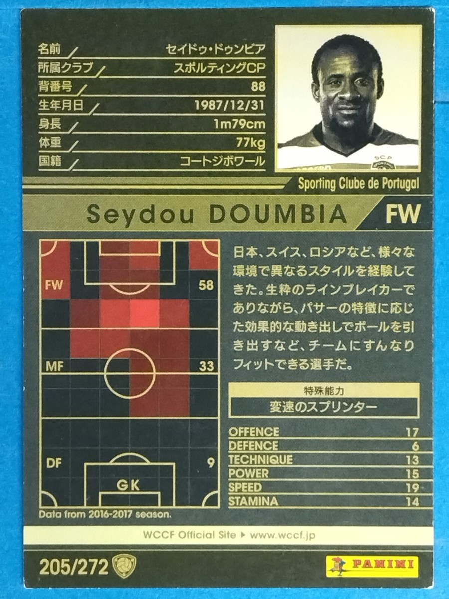 Panini WCCF 205/272 2017-2018 Seydou Doumbia Japan Pre-Owned | eBay