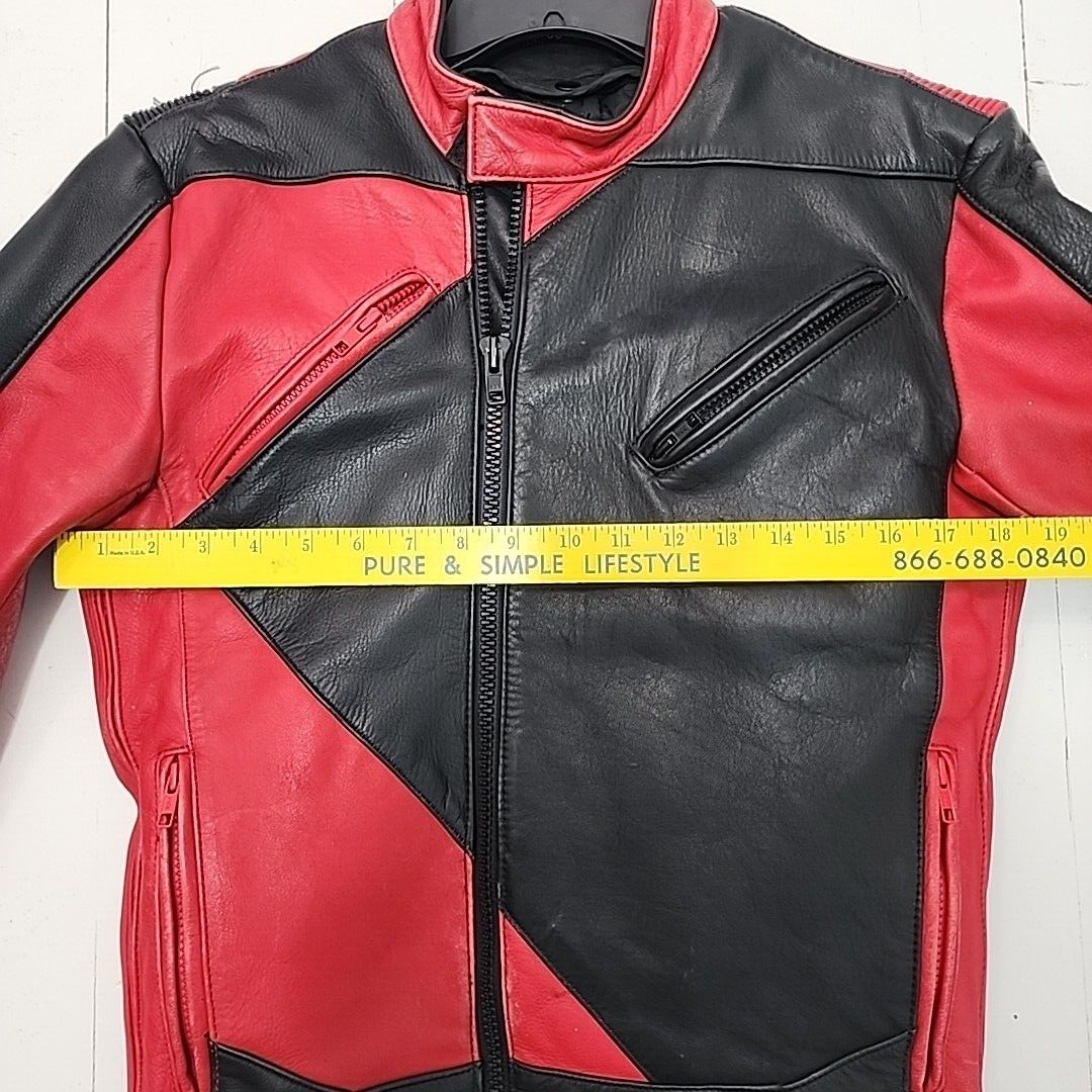 Hein Gericke Leather Motorcycle Jacket Adult size 38 Lined Red