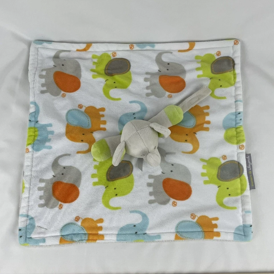 Mantas y más allá elefante Lovey 15" manta de seguridad para bebé soporte para chupete verde Foto 3 de 4