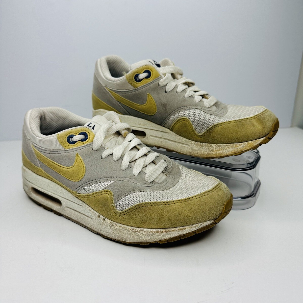 Nike Air Max Athletic Shoes Womens Size Gray Yellow Suede