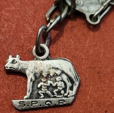 Souvenir Roma Coin Silver Tone Bracelet