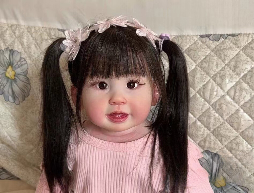 28in Reborn Doll Hand-rooted Hair Realistic Baby Toddler Girl
