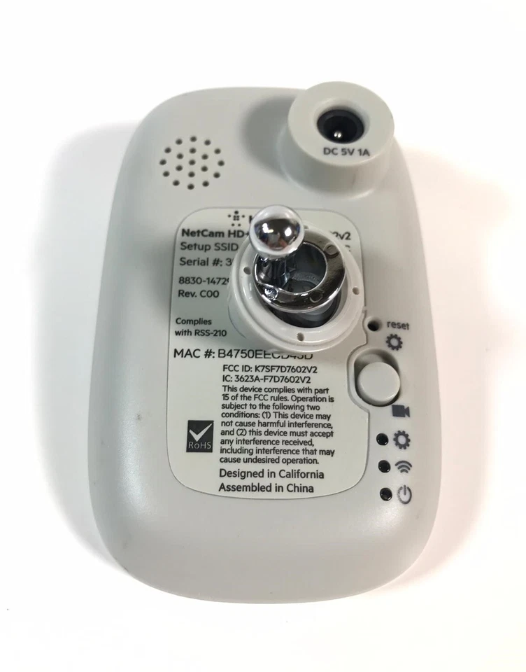 Belkin F7D7602V2 NetCam HD+ WiFi Camera with Night Vision - White - Image 3 of 4