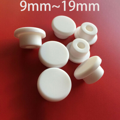 Rubber Hole Plugs 9mm-19mm Push In Compression Stem Solid White Thick Panel Plug