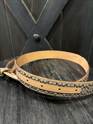 COACH Khaki Belt in Brown Leather Canvas Signature C  display picture 2
