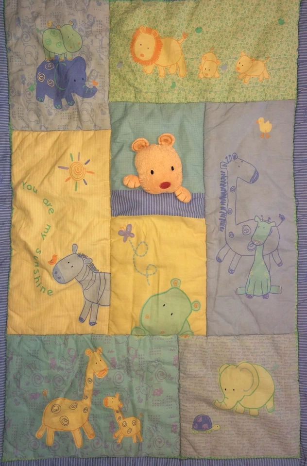 Manta edredón para cuna de bebé Child Mine Carters Jungle You Are My Sunshine Blue Foto 2 de 4