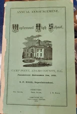 Maplewood High School, Camp Point, Adams Co., Illinois 1875,Annual Announcement