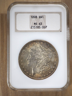 1898 O モルガン・ダラー MS 63 1898 $1 - Morgan Silver Dollar - NGC MS63 - FREE SHIPPING! #0076