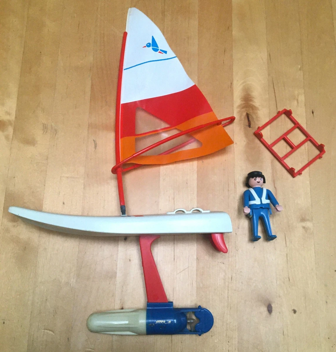 Vintage Playmobil Windsurfer Toy Figure Lot Wind Surfing Set 3584