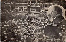 Postcard President Taft Addressing Crowd Washington Square Haverhill MA D184