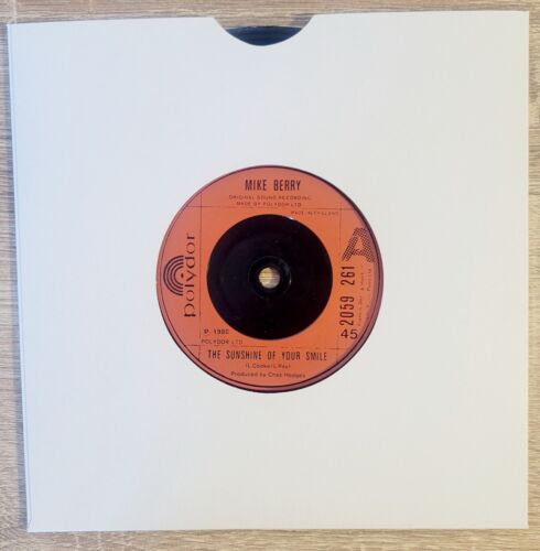 Mike Berry - The Sunshine Of Your Smile - 1980 Vinyl 7" Single - spielgeprüft  - Bild 1 von 2