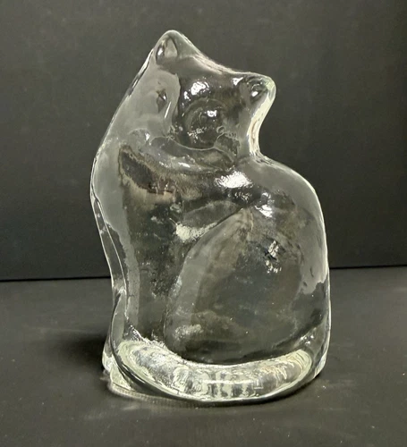 Blenko Glass Cat Figurine - Crystal