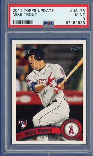 MIKE TROUT - 2011 Topps Update #US175 ROOKIE Card (RC) - L. A. Angels PSA 9 MINT