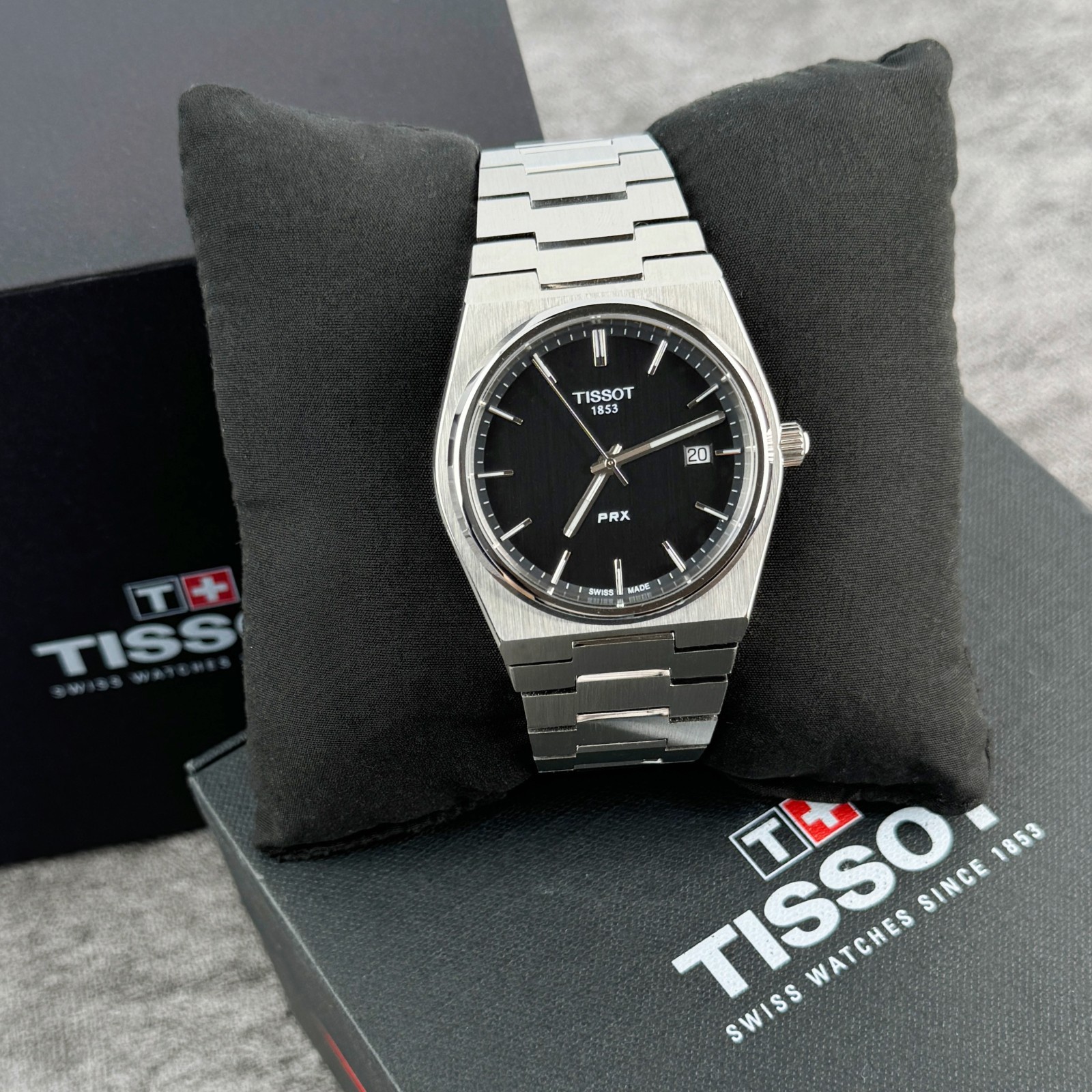 TISSOT PRX T Classic -STAINLESS STEEL Black DIAL Men's WATCH T137.410.11.051.00