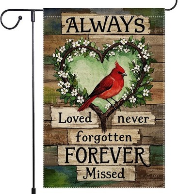 God Bless American Cardinal Spring Garden Flag Summer Memorial Day Garden Fla...