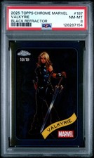 2025 TOPPS CHROME MARVEL BLACK REFRACTOR #187 VALKYRIE 10/10 PSA 8