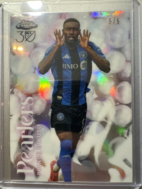 2025 Topps Chrome MLS - Prince Owusu - Pearlers White 5/5 Case Hit