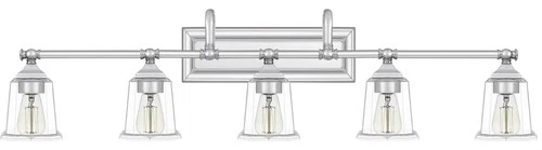 Quoizel Nicholas 41 3/4"W Polished Chrome 5-Light Bath Light - Picture 2 of 5