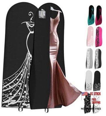 Women's Dress and Gown Garment Bag - 72''x24'' and 10'' Black/White Print