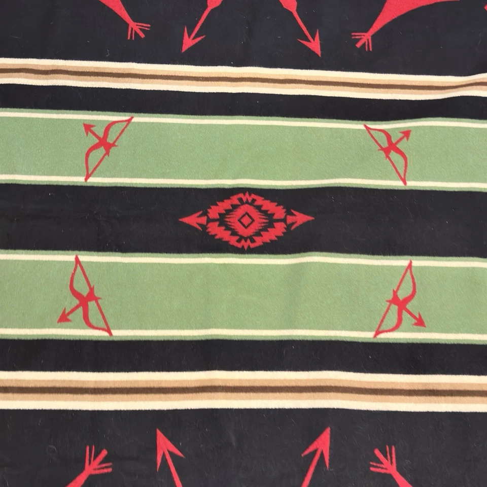 Pendleton Buffalo Lodge Wool Blanket 79x64 Southwest Vintage Indian Log Cabin - Image 4 of 4