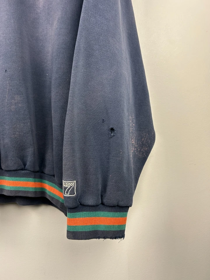 Vintage 90s NFL Logo 7 Miami Dolphins Embroidered Navy Crewneck Size 2XL - Image 4 of 4