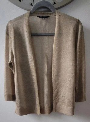 Shimmering Gold / Beige  Open Cardigan  Size 8 Excellent Condition - Image 1 of 4