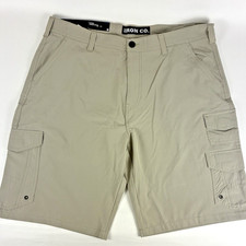 Iron Co Hybrid Cargo Shorts Men's 38 Washed Stone Stretch I427836S Read
