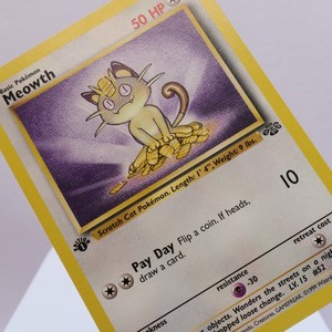 Pokemon TCG - Meowth 56/64 Jungle Common 1st Edition WOTC 1999 - EXC/NM