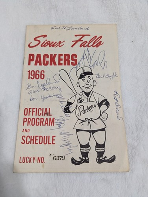 #ad Autographed Game Program Sioux Falls Packers And Duluth Superiour Dukes 9 Signer $99.99