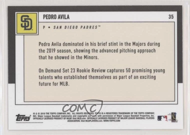 2019 Topps On Demand Rookie Review /861 Pedro Avila #35 RC - Image 2 of 2