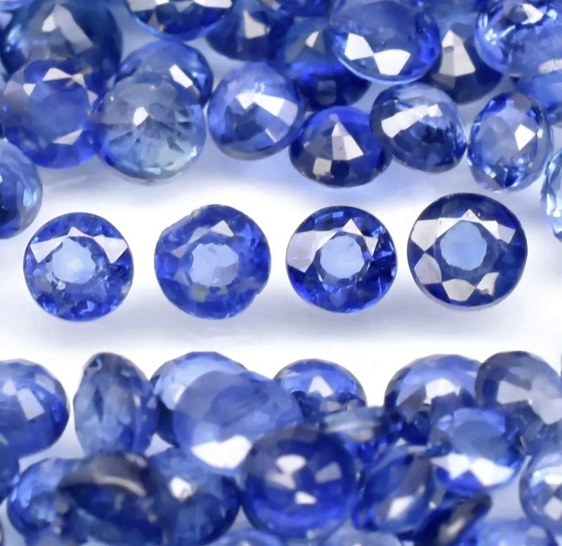 💎 45.35ct 295pc Lot 2.5-3.5mm Round Natural Blue Sapphire - Heated, Ceylon Gems