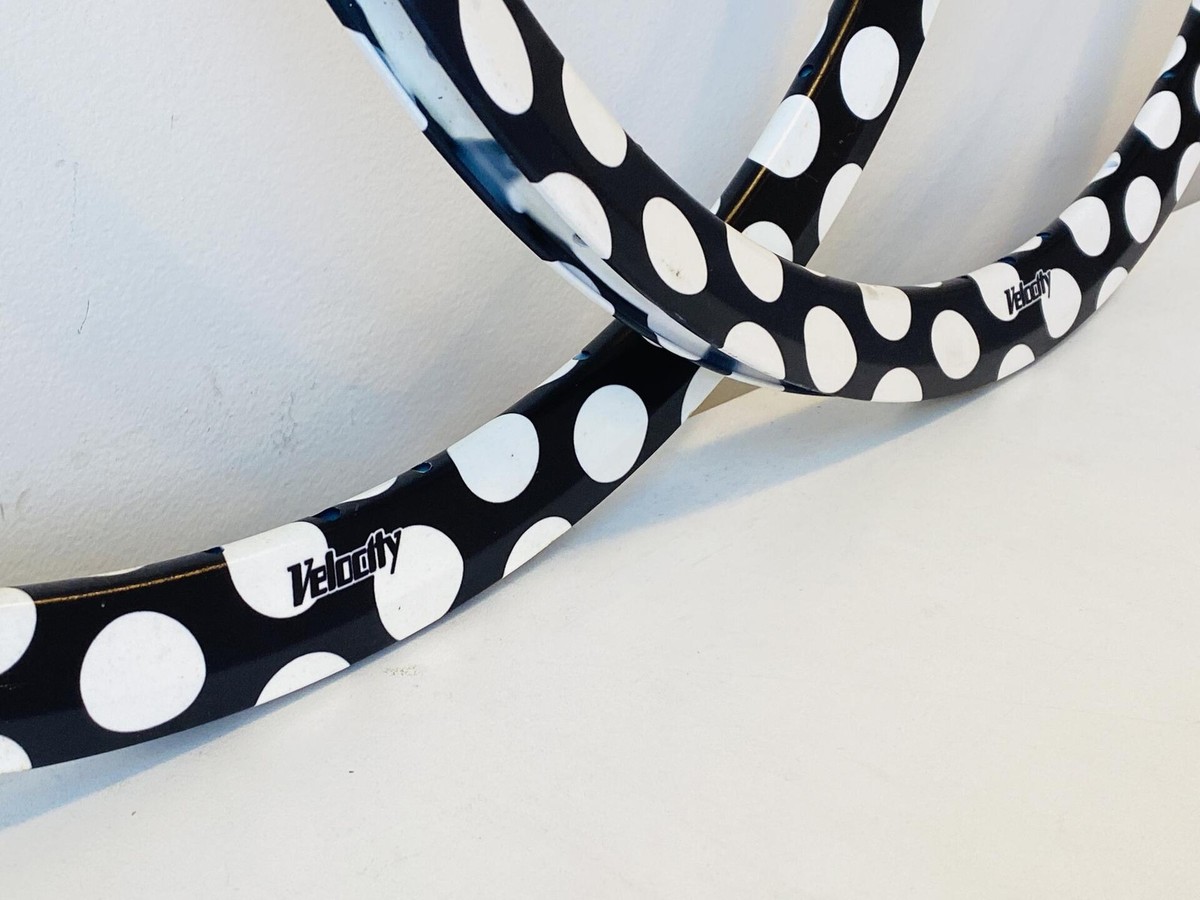 Velocity Deep-V 700c Rim Set 32h Black/White Polka Dot Vinyl NMSW