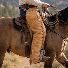 Leather Chaps for Men Motorcycle Riding Western Cowboy Biker Suede Fringe Chaps
