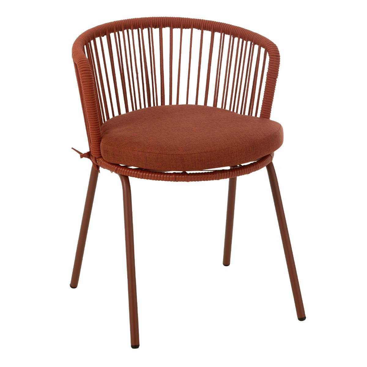 Chaise Toa rouge 75cm en corde pour un confort de bar longue durée