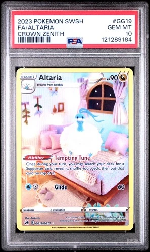 2023 POKEMON SWORD & SHIELD CROWN ZENITH #GG19 FULL ART/ALTARIA PSA 10