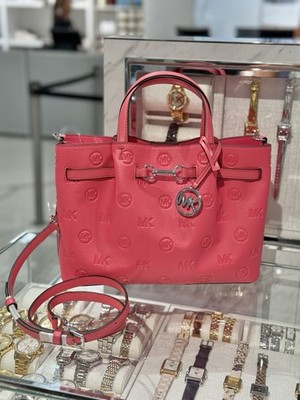MICHAEL KORS Carson Medium Logo Debossed Satchel $458 | eBay