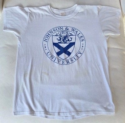 Vintage 80s Johnson & Wales University Single Stitch 50/50  T Shirt-Tex Large XL