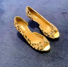 Next Size 3 Animal Print Shoes with Kitten Heels. Good Condition