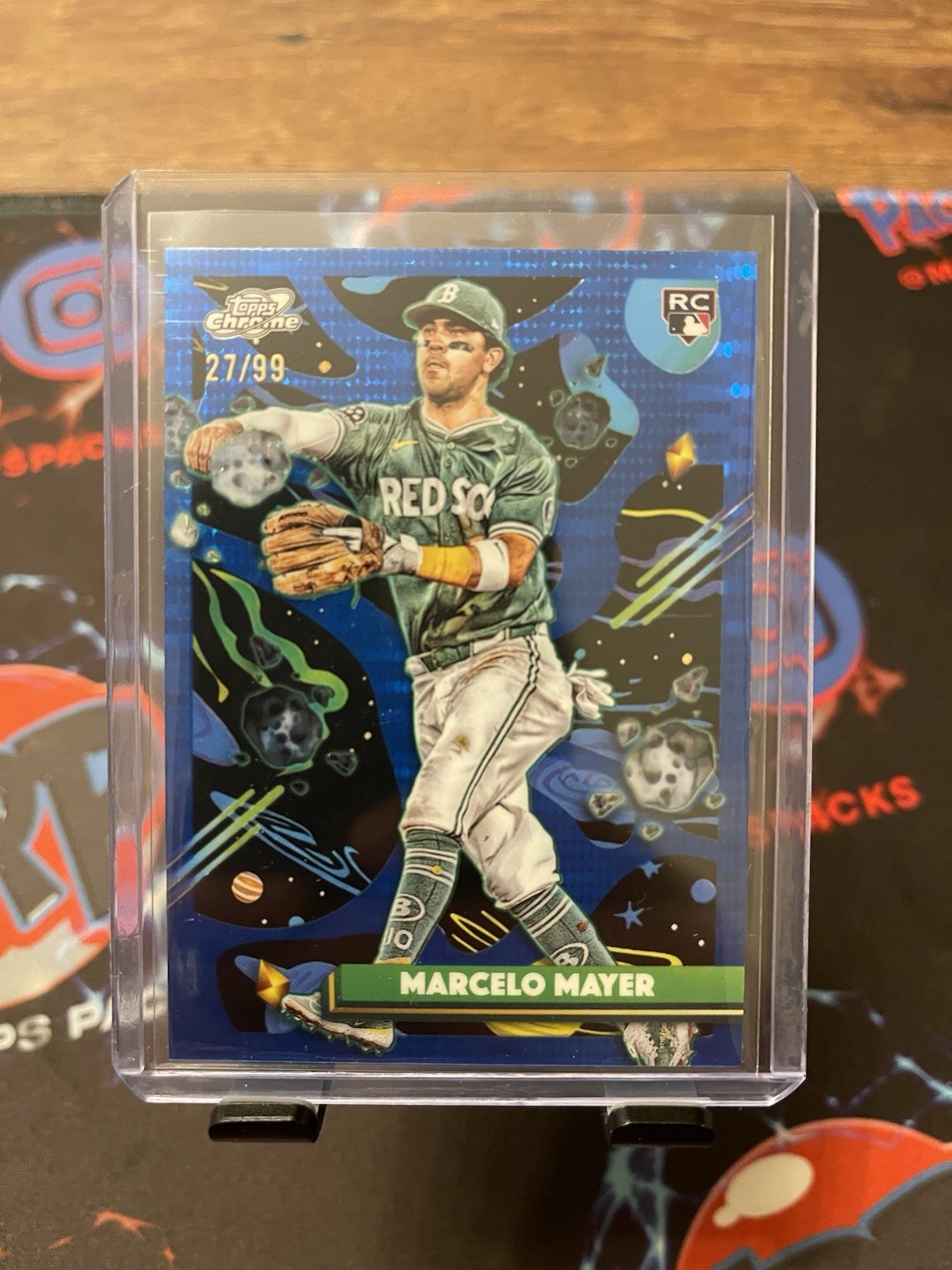 2025 Topps Chrome Cosmic Marcelo Mayer Blue Moon Refractor /99 Rc Red Sox #91