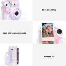 Clear Case For Mini 12 PC Transparent Colorful Instant Camer NEW