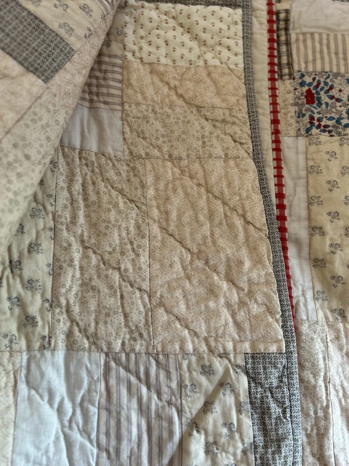 Edredón GreenRow Betty Remnant Patchwork REINA/REY 93”x96” NUEVO SIN ETIQUETAS ABIERTO Foto 4 de 4