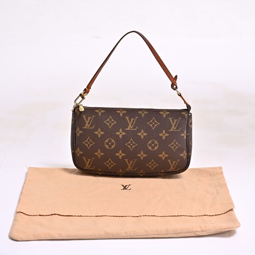 Louis Vuitton Pochette Accessoires Shoulder Bag Brown Leather