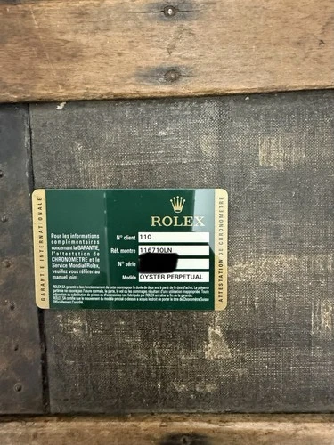 ROLEX WARRANTY PAPER GMT MASTER 2 REF 116710LN ORIGINAL VINTAGE DOCUMENT