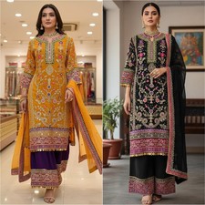 INDIAN SALWAR KAMEEZ PAKISTANI WEDDING PARTY DRESS WEAR BOLLYWOOD SUIT SHARARA